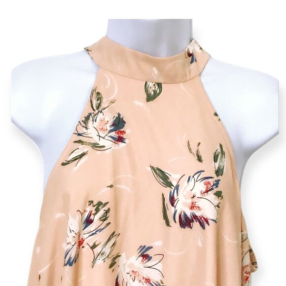 Lulus Merci Bouquet Floral Swing Dress Size S Peach Pink NWT - Picture 16 of 16